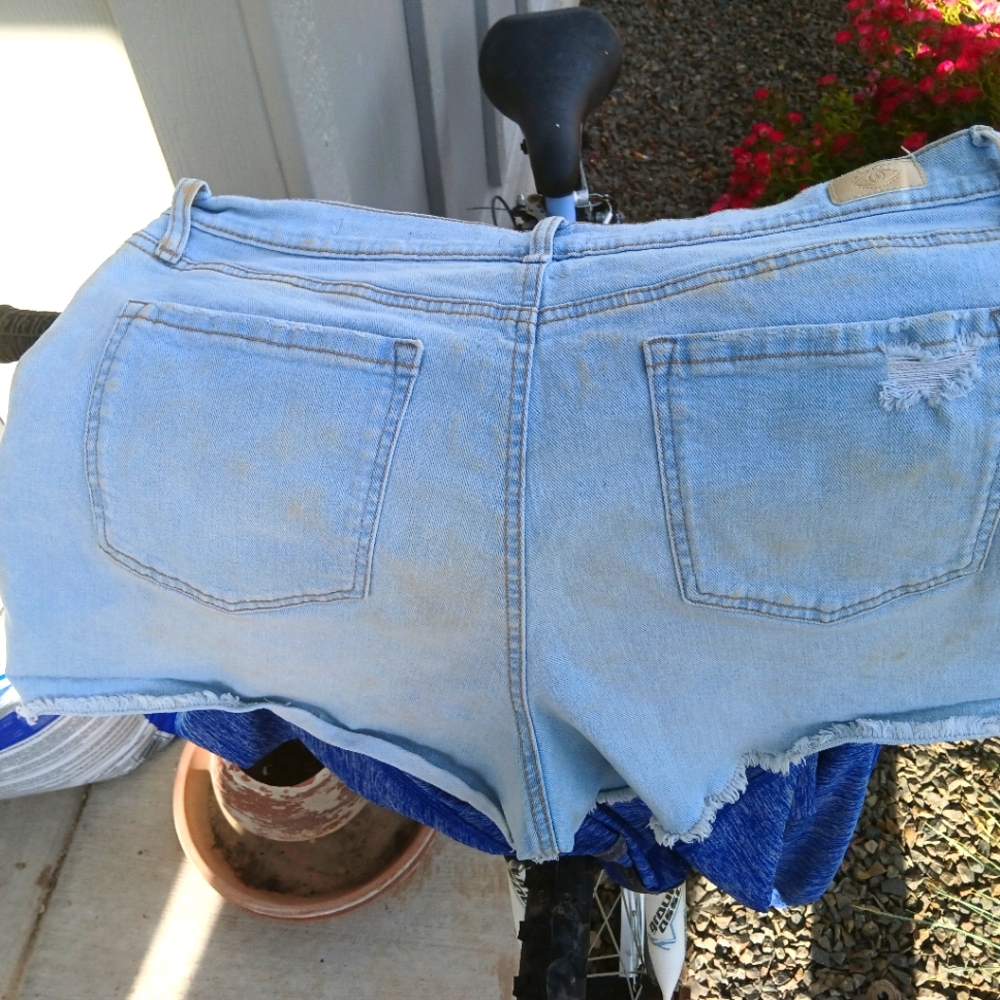 Womens light blue jean shorts